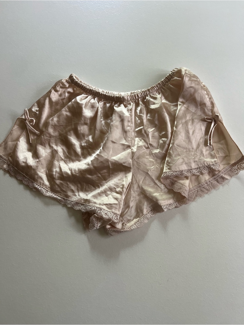 Silky Lace-Trim Sleep Shorts - champagne